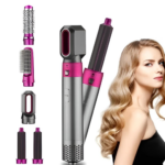 Sèche-Cheveux Électrique 5 en 1 – Séchage, Lissage et Bouclage en Un Seul Appareil