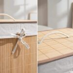 Panier à linge rectangulaire en bambou avec couvercle 39x29x56 cm – Écologique et pratique – Image 3