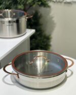 Batterie de cuisine ARSHIA 9 Pièces en acier inoxydable – Poignées effet cuivré – Image 4