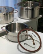 Batterie de cuisine ARSHIA 9 Pièces en acier inoxydable – Poignées effet cuivré – Image 6