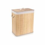 Panier à linge en bambou 90L avec 2 compartiments et couvercle – Pratique et écologique – Image 7