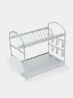 Égouttoir à Vaisselle 2 Étages en Aluminium Taille M – Compact et Élégant