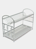 Égouttoir à Vaisselle 2 Étages en Aluminium Taille L – Grande Capacité et Design Moderne