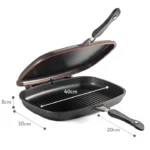 Poêle Double Face Antiadhésive 40 cm DESSINI Italy – Grill Pression en Aluminium avec Joint Silicone – Image 4