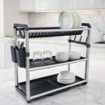 Égouttoir de Vaisselle 3 Étages en Aluminium – Silver