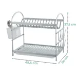 Égouttoir à Vaisselle 2 Étages en Aluminium Taille M – Compact et Élégant – Image 3
