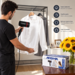 Défroisseur à main pliable Arshia – 1200W – Noir – Image 2
