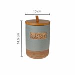 Set 7 Pots en Céramique avec Support en Bois – Gris – Image 4