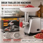 Hachoir à Viande Électrique 1800 W en Inox – Image 2