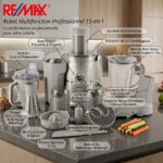Robot Multifonction Remax 15 en 1, 450W – Blender, Hachoir & Centrifugeuse – Image 2