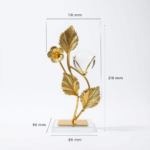 Sculpture Branche Dorée & Sphère Cristal | Déco Luxe – Image 3