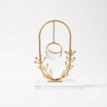 Sculpture Arche Dorée & Sphère Cristal | Déco Luxe