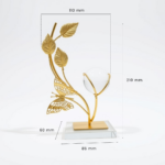 Sculpture Papillon Doré & Sphère Cristal | Déco Luxe – Image 3