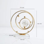 Sculpture Anneaux Dorés & Cristal à Bulles | Déco Luxe – Image 3