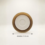 Service à café turc (12 pièces) en porcelaine blanche et liseré doré – Pour 6 personnes – Image 3