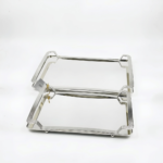 Ensemble de 2 Plateaux de Service en Inox 18/10 – Argenté ou Doré