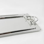 Lot de 2 Plateaux de Service Rectangulaires en Acier Inoxydable 18/10 – Argentés – Image 3