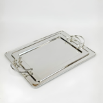 Lot de 2 Plateaux de Service Rectangulaires en Acier Inoxydable 18/10 – Argentés – Image 2
