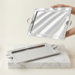 Lot de 2 Plateaux de Service Miroir | Design Luxe & Chic