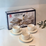 Service à Café 12 Pièces en Porcelaine Striée – Xiangmei