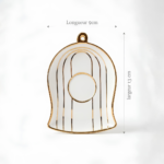 Service à Café en Porcelaine Blanche et Or – Ensemble de 6 Tasses et Soucoupes Design Oiseaux – Image 5