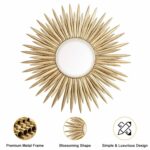 Grand Miroir Mural Soleil en Métal Doré - 78 cm – Image 5